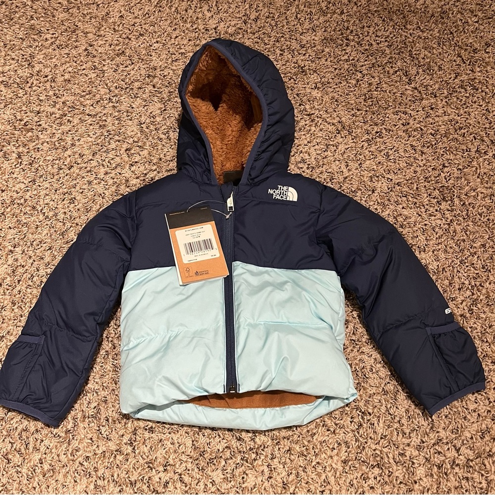 The North Face Baby North Down Hooded Jacket, Shady Blue, 12-18M